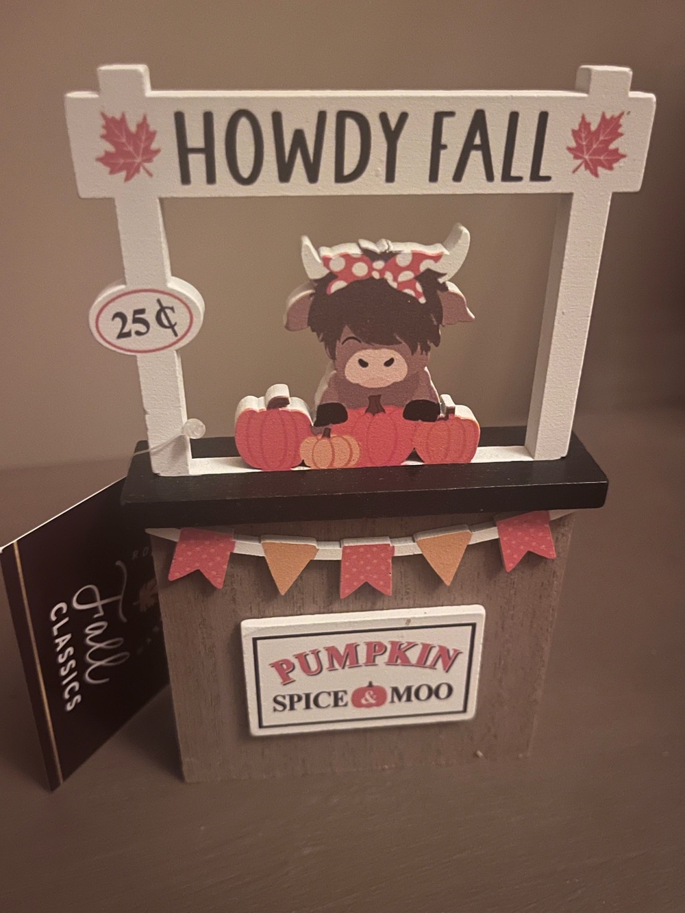 Howdy Fall Wooden Pumpkin Spice & Moo Sign
